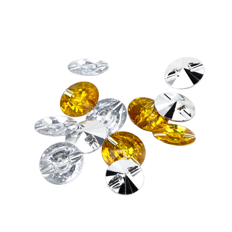 Medium 25mm acrylic decorative buttons with golden finish base