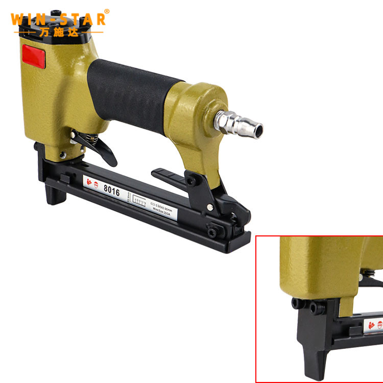 Side view of the 8016 pneumatic code nail gun showing ergonomic grip