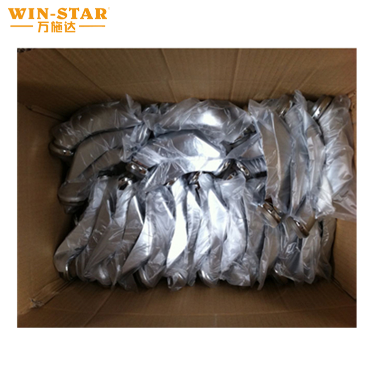 Chrome and gold metal furniture legs displaying a smooth, reflective surface treatment