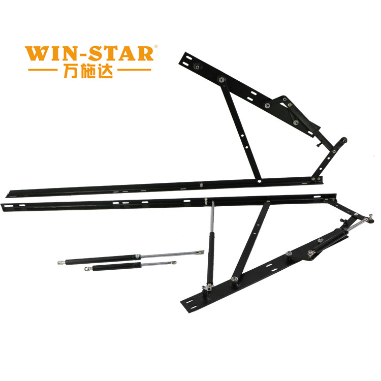Hydraulic pneumatic cylinder system for silent bed lifting operation