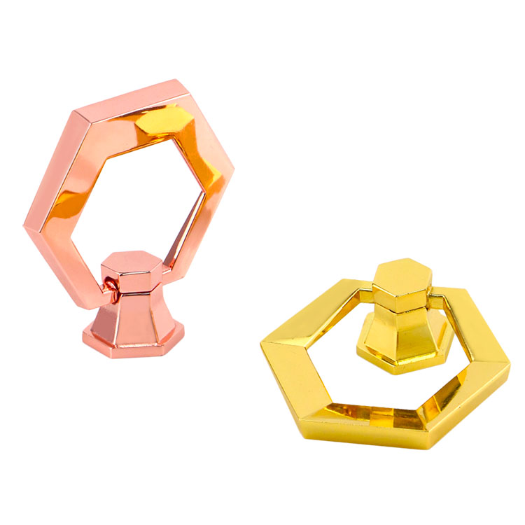 Self-aligning backing plates of furniture buttons for tool-free assembly