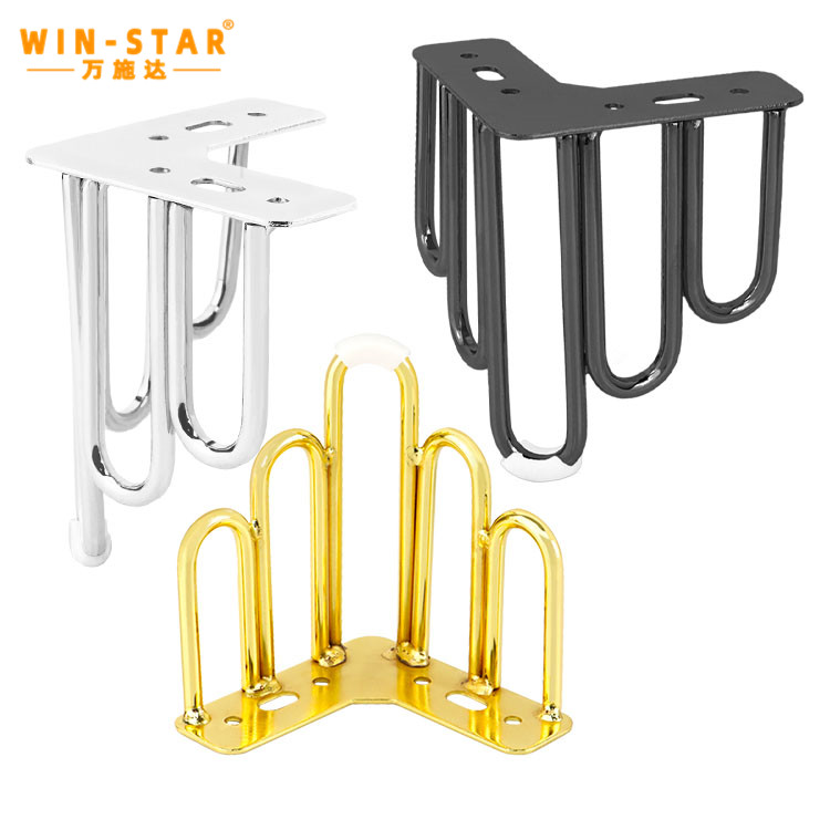 Geometric Solid Metal Sofa Leg Close-up