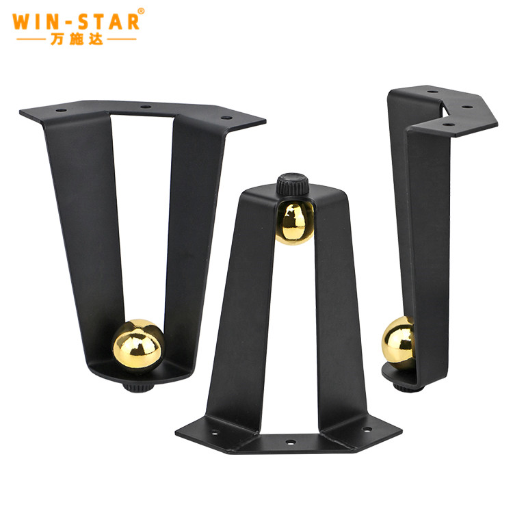 Black iron sofa leg ZD-N411 showing load-bearing structural design