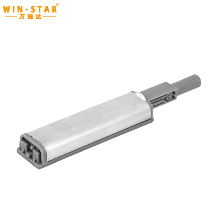 Detailed view of the adjustable threaded core barrel on the magnetic door stop