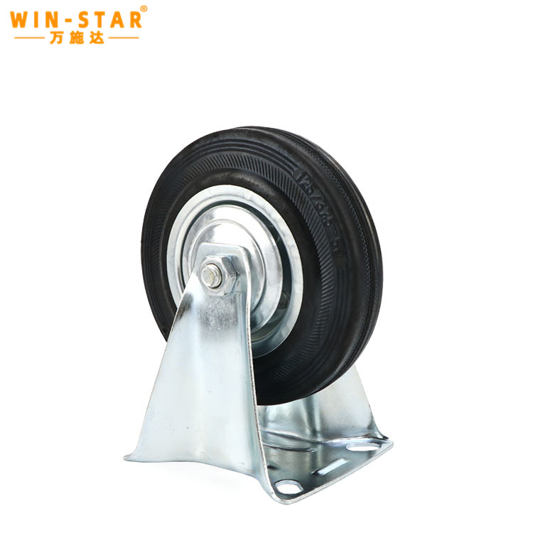 Industrial cast iron core caster wheel with polyurethane tread