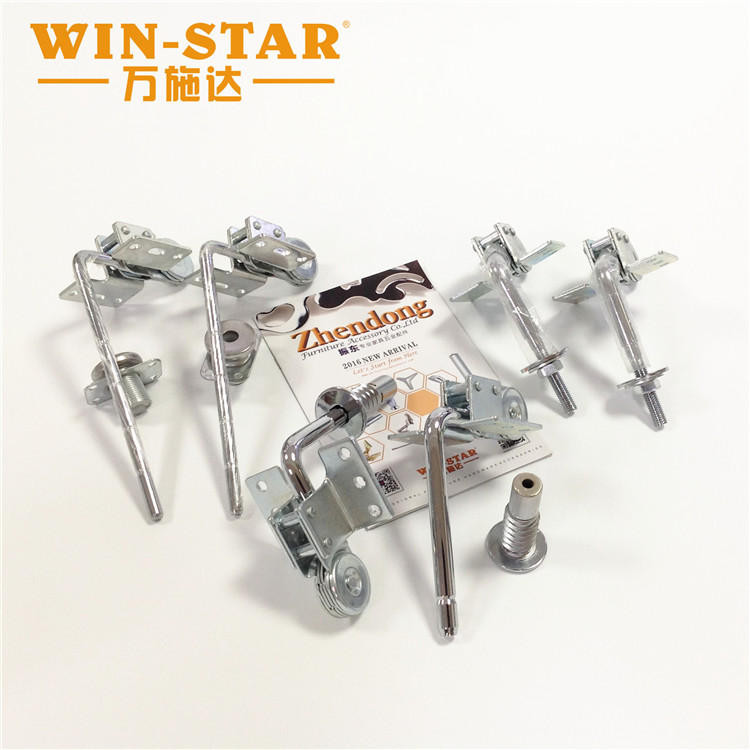 Adjustable sofa headrest hinge showing multi-gear functional mechanism