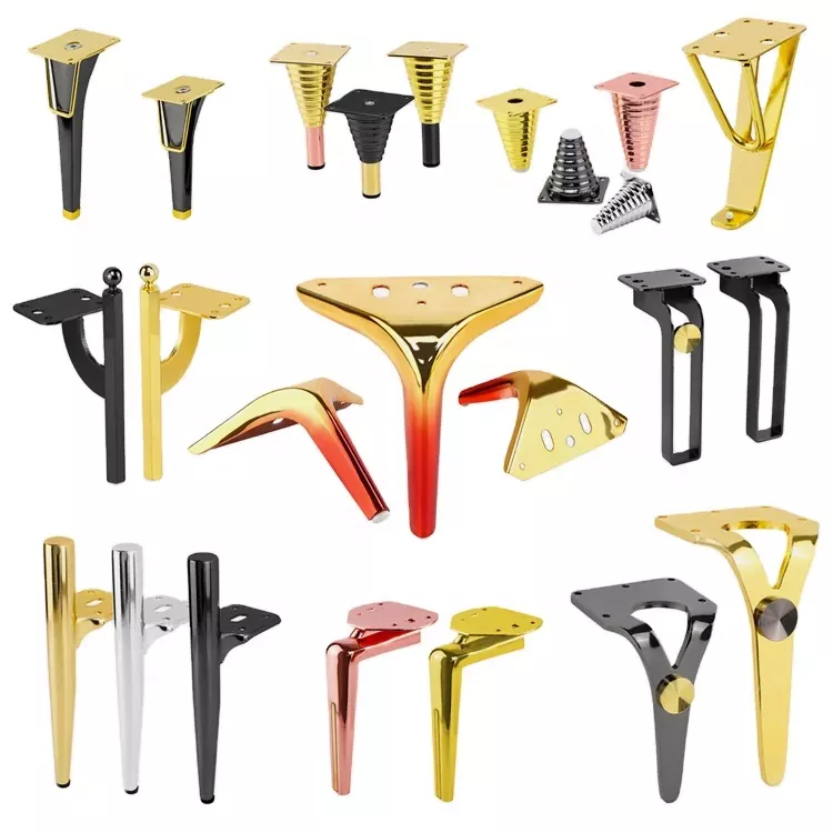 Collection of versatile metal legs available in various finishes including matte and gloss