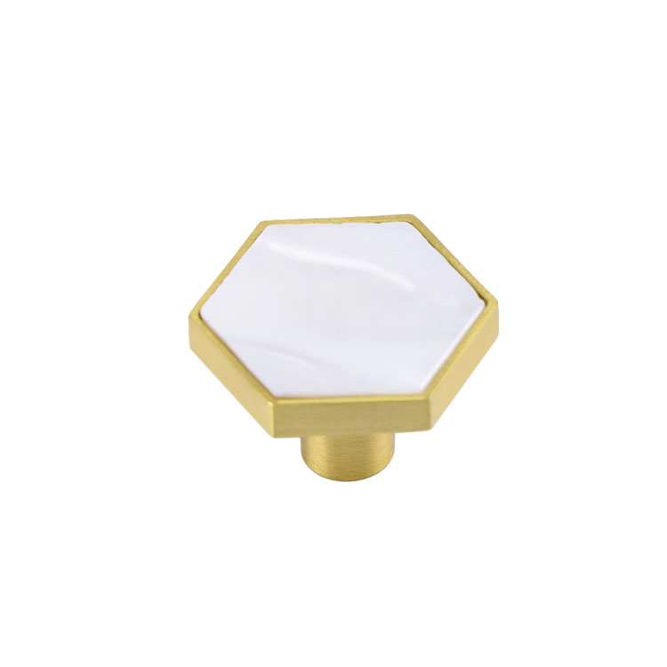 Ergonomic round brass knob for high-end residential wardrobes