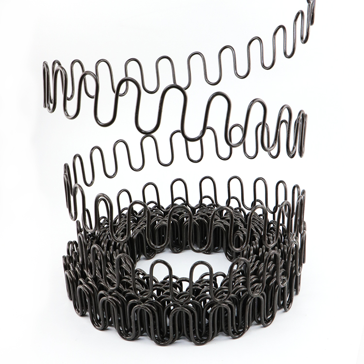 Independent spring bed net components showing precise bends and strong tensile strength for bedding applications