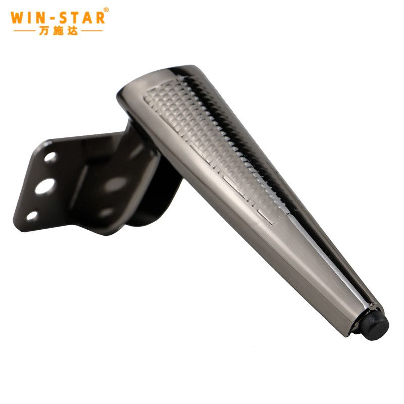 Golden metal sofa legs with widened mounting plate