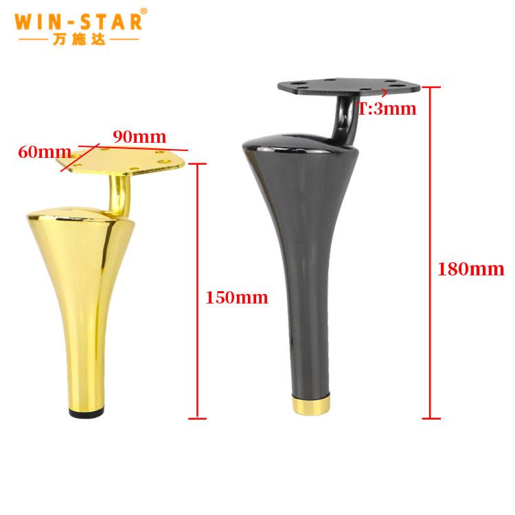 Anti-rust treated spherical metal sofa legs ideal for humid Southeast Asian climates