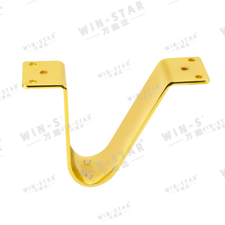 V Shape Chrome Metal Sofa Legs in gold finish showing sleek modern design