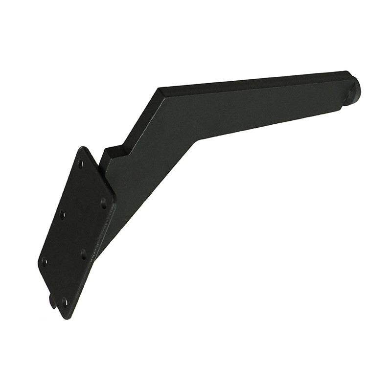 Matt black L-shape chair legs featuring a smooth, cool touch surface