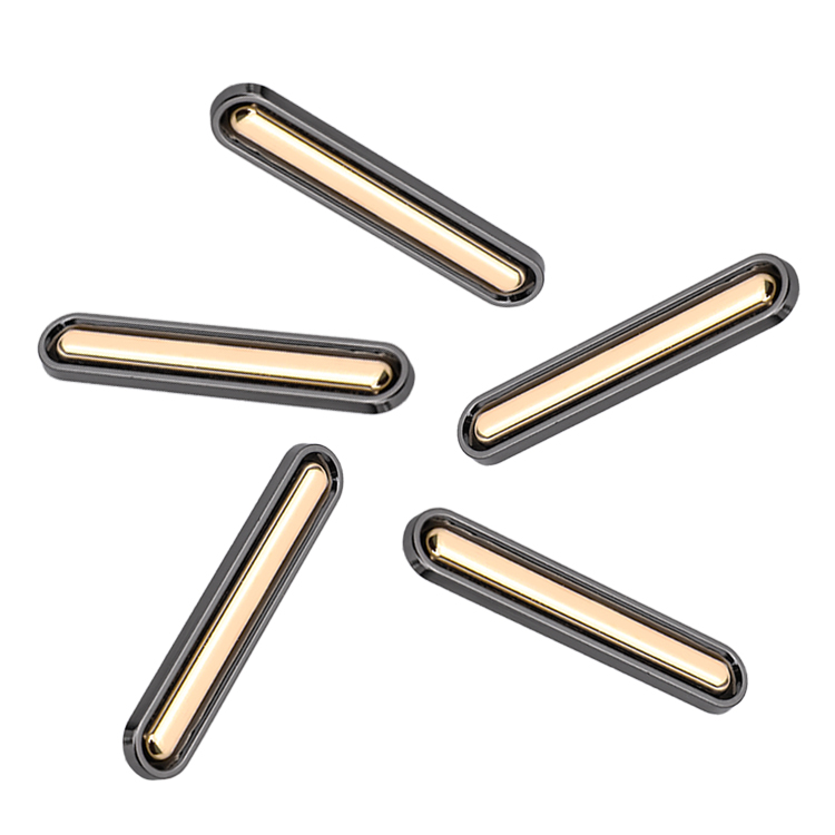 Various angles of the customizable ornamental buttons ready for furniture assembly