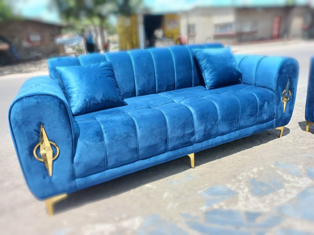 Upholstery decorative buttons applied to a luxury velvet sofa